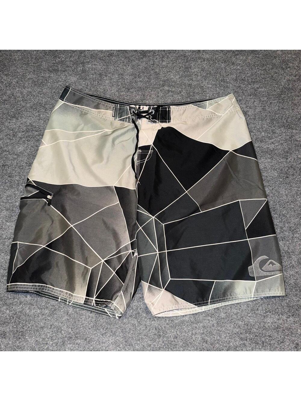 Quiksilver Grey Surf Board Shorts Mens 2XL 40 VTG Y2K 90s Rare